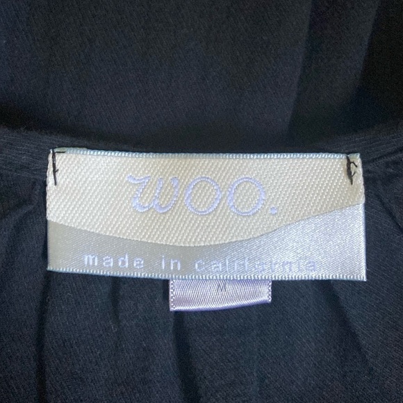 House of Woo California Tunic Blouse Top in Black Cotton Gauze with Pockets - Picture 5 of 9